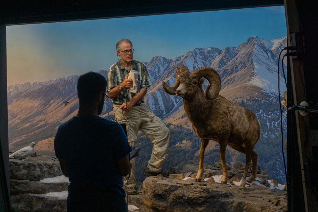 Another photo of Micheal inside the exhibit.